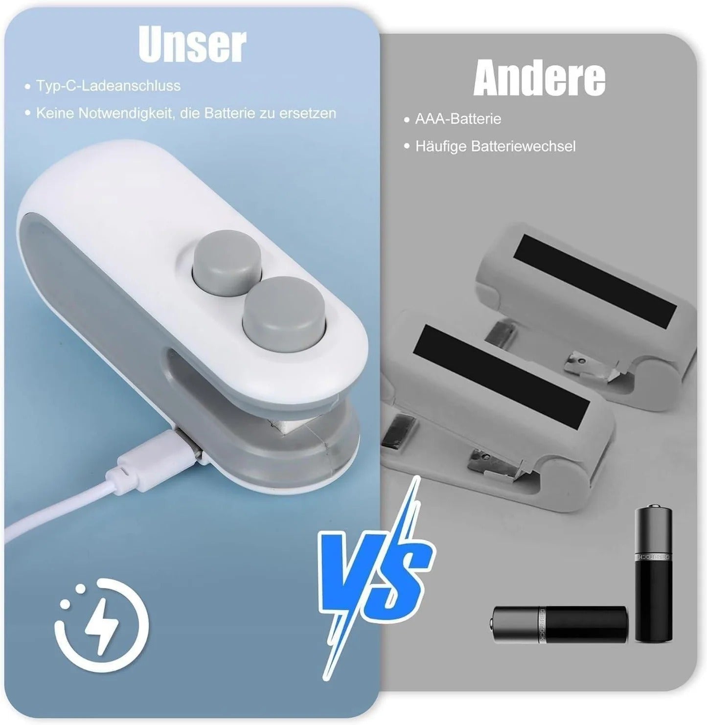 OCEANWORLD Best  Portable Mini Sealing Machine 2 in 1 USB Rechargeable