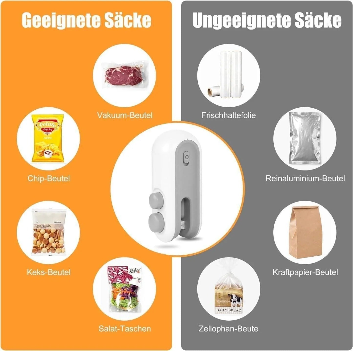 OCEANWORLD Best  Portable Mini Sealing Machine 2 in 1 USB Rechargeable